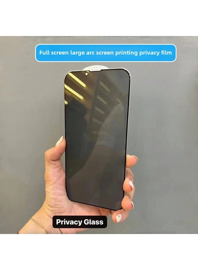 Applicable To Apple 16 Tempered Film Iphone15promax High Aluminum Anti-peep Film 14 Dust Mesh 13 Full Screen 12 Transparent-Color:Full Screen Silk Screen Large Arc Privacy Film-Size:iPhone16pro (special Version Thick Glue) - Image 1