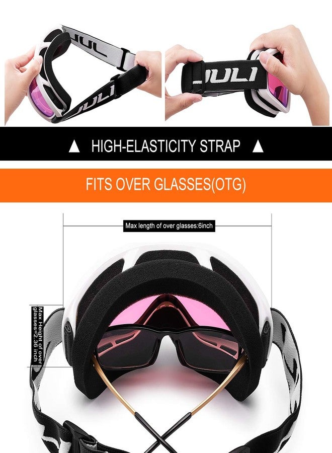JULI Eyewear JULI Snowboard & Ski Goggles - Premium Snow Goggles（Arctic White/Purple Sapphire） - Image 5