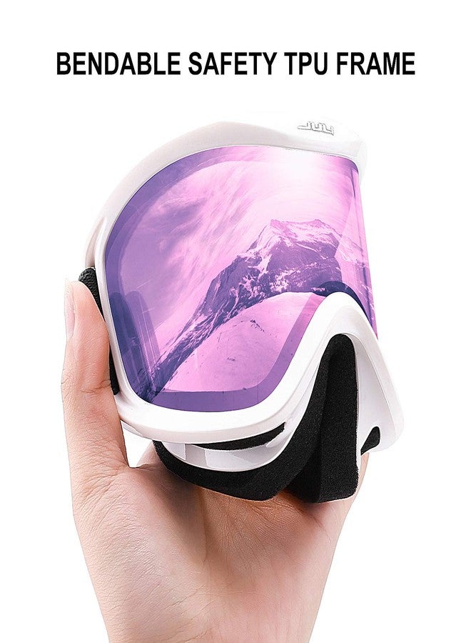 JULI Eyewear JULI Snowboard & Ski Goggles - Premium Snow Goggles（Arctic White/Purple Sapphire） - Image 4