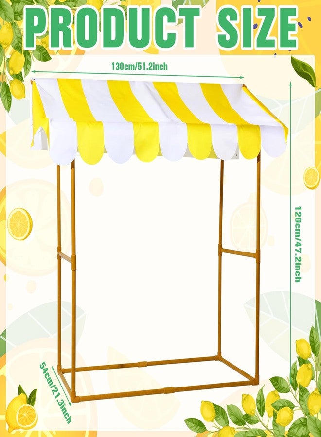 Tioncy 6 Pcs Fresh Lemonade Stand Kits Hut Decor Include Shelf, Banner, Roof, Pennant, Table Skirt for Photo Props Outdoor Lemon Themed Party Decor - Image 2