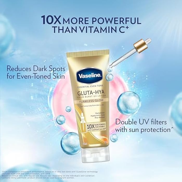 Vaseline® Gluta-Hya Flawless Glow Serum Burst body Lotion,10x more powerful than vitamin c, for glowing & eventoned skin, 200ml (Pack of 2) - Image 3