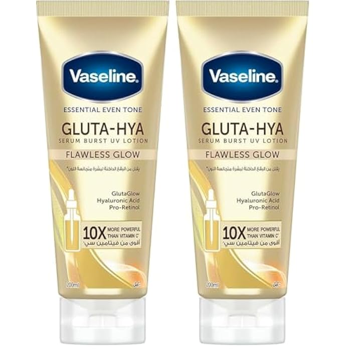 Vaseline® Gluta-Hya Flawless Glow Serum Burst body Lotion,10x more powerful than vitamin c, for glowing & eventoned skin, 200ml (Pack of 2) - Image 1
