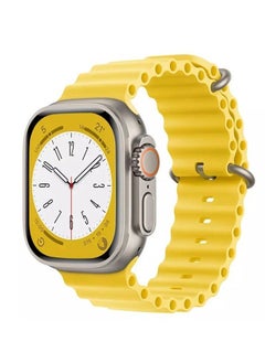 HuHa Ocean Silicon Rubber Watch Band Strap for Apple Watch Ultra 49mm/45mm/44mm/42mm Yellow 