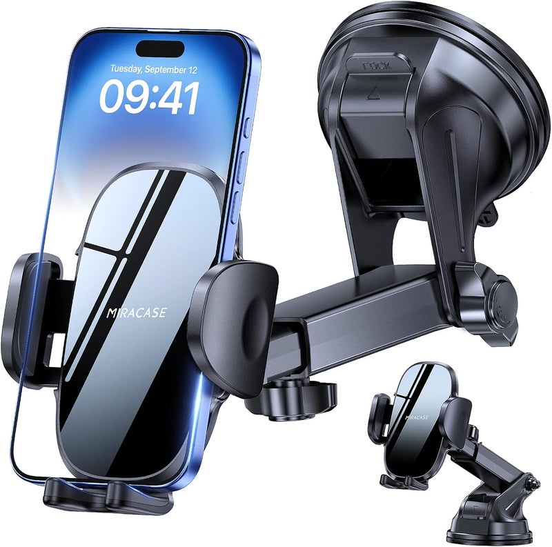 Miracase 3-in-1 Car Phone Holder - 360° Rotatable Mobile Mount for Dashboard, Windscreen, and Desk - Image 1
