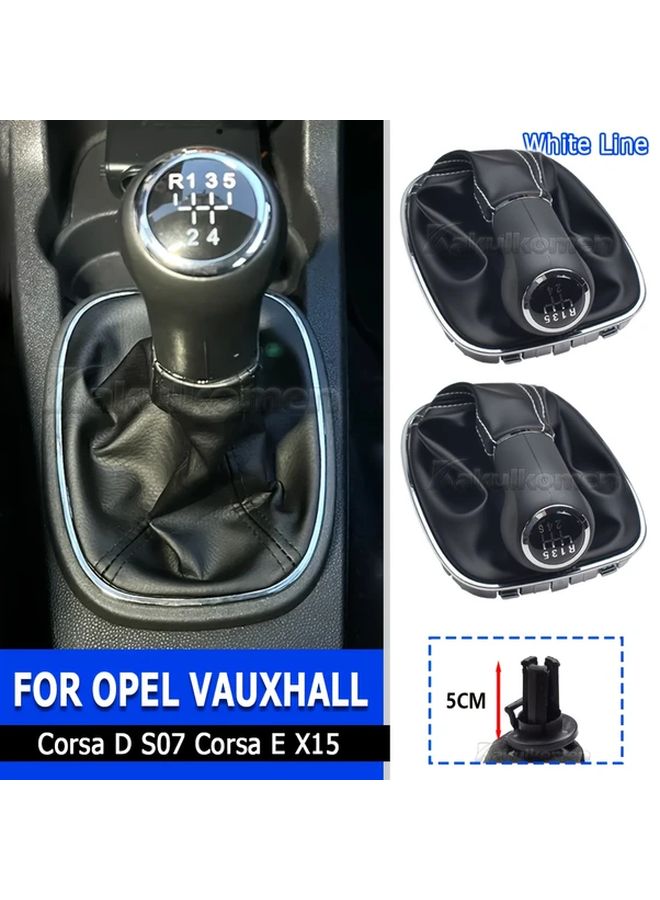 مقبض ناقل الحركة اليدوي ذو 6 سرعات لسيارة Opel Corsa D S07، من مادة ABS باللون الأسود مع أضواء مؤشرة - Image 1