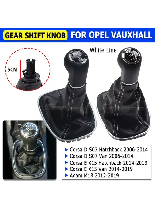 مقبض ناقل الحركة اليدوي ذو 6 سرعات لسيارة Opel Corsa D S07، من مادة ABS باللون الأسود مع أضواء مؤشرة - Image 3