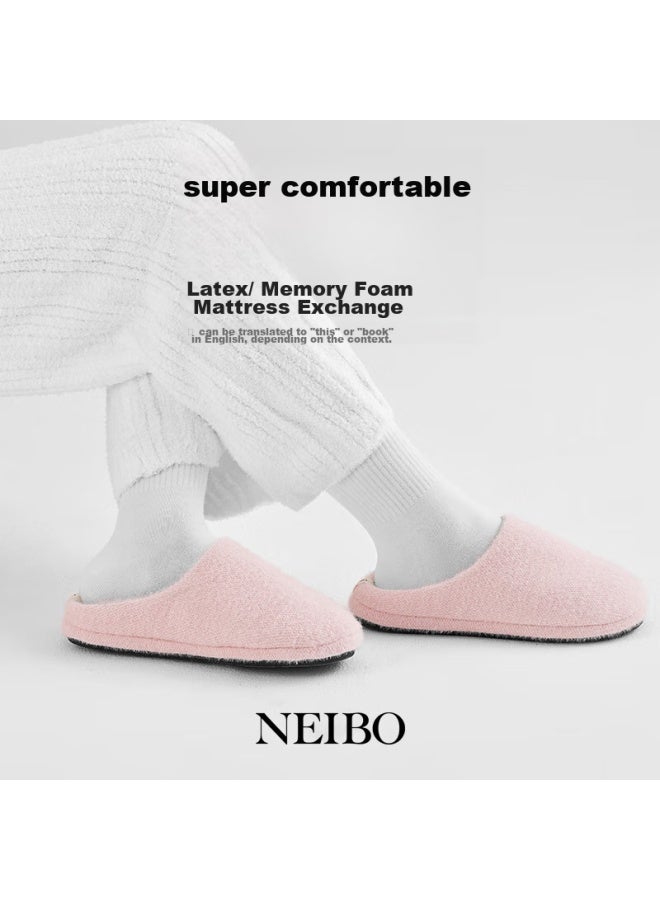 Neibo Latex Cotton Slippers For Men And Women, Winter Indoor Home Shoes, Large Size, Non-slip, Odor-resistant, Rubber Soft Sole, Wool Yellow, Size 36 - Image 2
