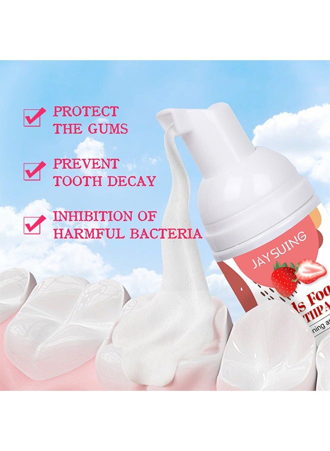 Jaysuing Rids Foam Toothpaste,Children's Low Fluoride Toddler Toothpaste, Dental Care For Children 3 Years And Up, Super Fine Mousse Foam, Easy To Use (Strawberry Flavors) 60ml - Image 3