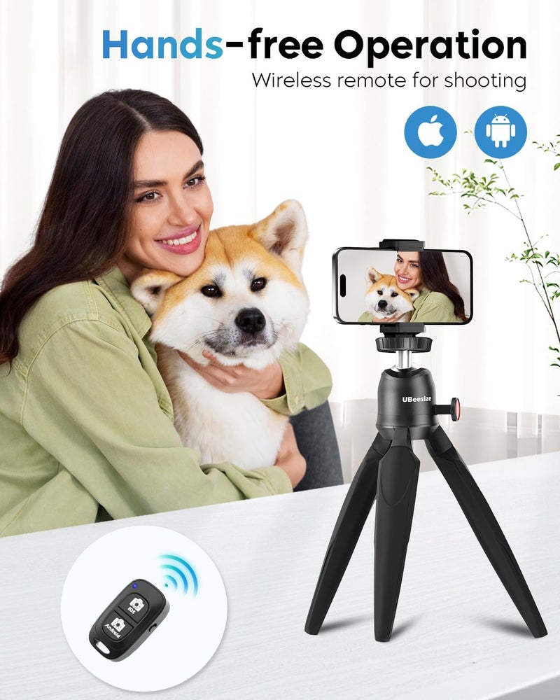 UBeesize Flexible Tripod for iPhone and Samsung with Remote and Phone Holder, Ideal for Video Recording, Vlogging, and Selfies, Compatible with Canon and Sony Cameras - Image 3