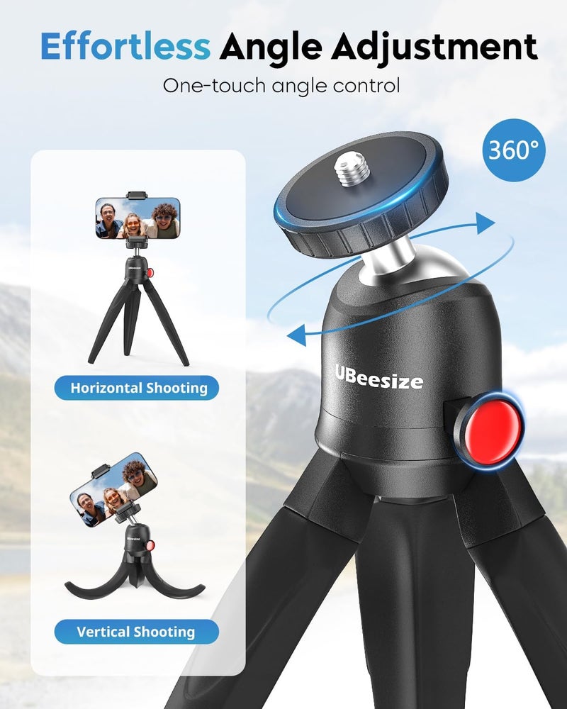 UBeesize Flexible Tripod for iPhone and Samsung with Remote and Phone Holder, Ideal for Video Recording, Vlogging, and Selfies, Compatible with Canon and Sony Cameras - Image 5