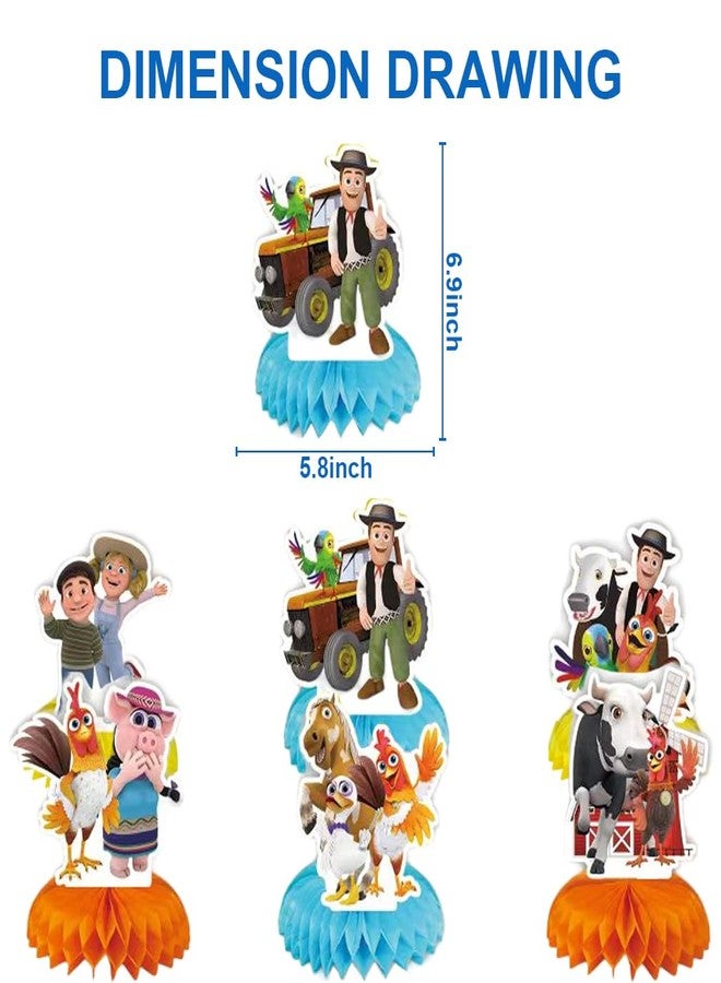 Bahteliv 6Pcs Lai Granja De Zenoon Party supplies set Honeycomb Centerpieces Double Sided Table Topper Kids Baby Shower Birthday Party Decorations - Image 4