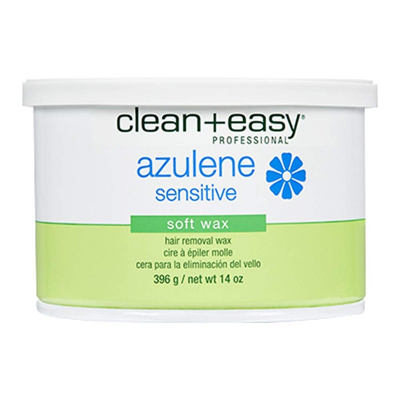 Clean + Easy Azulene Sensitive Soft Wax â€“ Wax for Sensitive Skin Hair Removal, Gentle & Soothing Formula for Face & Body, 14 oz - Image 1