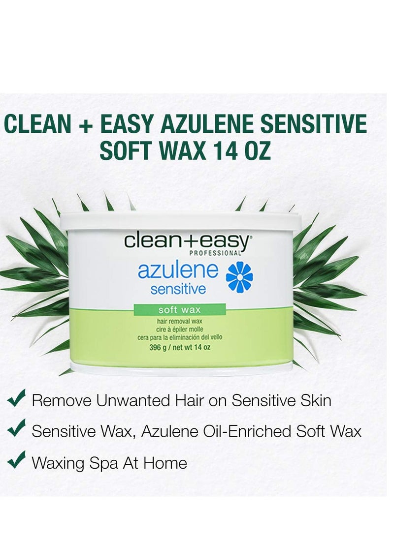 Clean + Easy Clean + Easy Hair Removal Soft Wax With Azulene To Reduce Redness And Irritation- Ideal For Sensitive Skin, 14 oz  - Image 2