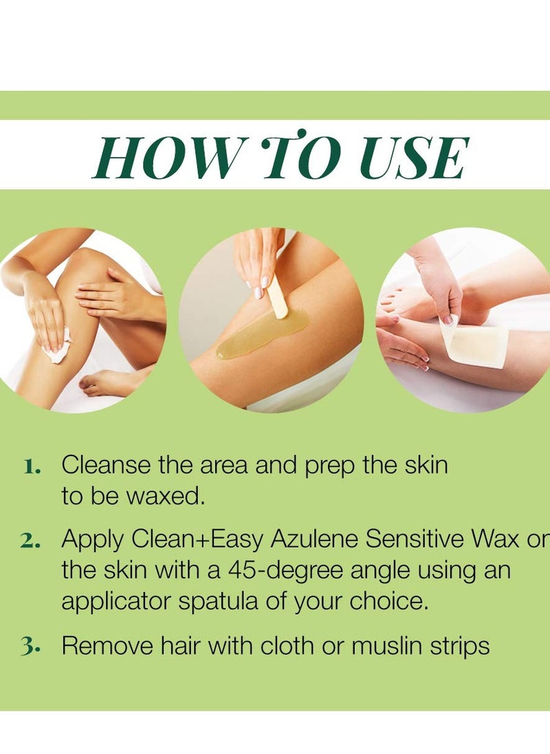 Clean + Easy Clean + Easy Hair Removal Soft Wax With Azulene To Reduce Redness And Irritation- Ideal For Sensitive Skin, 14 oz  - Image 4