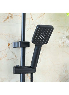 milano Tina Rain Shower Complete Set Square, Brass Rain Shower for Toilets, Bathroom, Lavatory L 75.5 x W 34 x H 72 cm Black  - Image 4