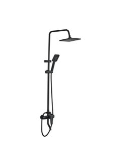milano Tina Rain Shower Complete Set Square, Brass Rain Shower for Toilets, Bathroom, Lavatory L 75.5 x W 34 x H 72 cm Black  - Image 2