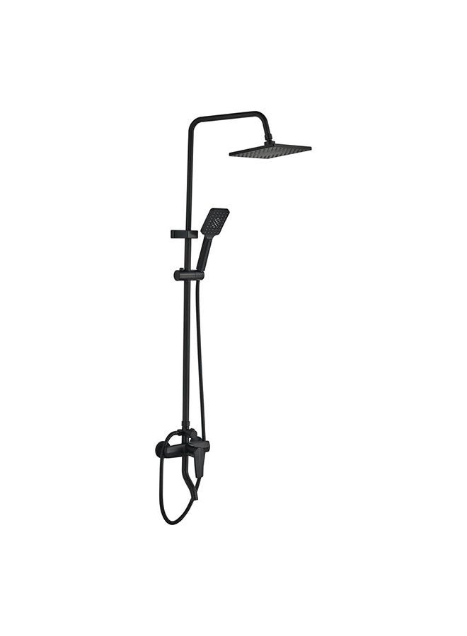 milano Tina Rain Shower Complete Set Square, Brass Rain Shower for Toilets, Bathroom, Lavatory L 75.5 x W 34 x H 72 cm Black - Image 2