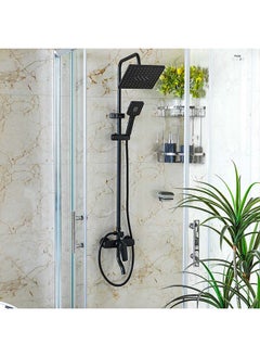 milano Tina Rain Shower Complete Set Square, Brass Rain Shower for Toilets, Bathroom, Lavatory L 75.5 x W 34 x H 72 cm Black  - Image 3
