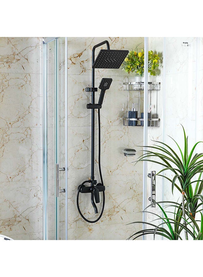 milano Tina Rain Shower Complete Set Square, Brass Rain Shower for Toilets, Bathroom, Lavatory L 75.5 x W 34 x H 72 cm Black - Image 3