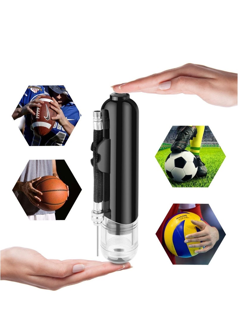 SYOSI Ball Pump, Dual Action Inflate Air Pump with 3 Needles and 2 Nozzles for Soccer Ball, Basketball, Volleyball, Balloons, Bikes  - Image 2