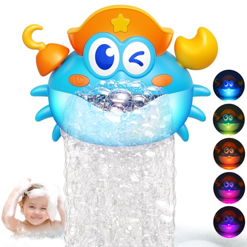 Puidapo Bath ToysLight Up Baby Bath Toys Bath Bubble Machine with Colourful RGB Light Great Birthday for Toddler Boys and Girls Tub Toy for Kids Ages 13 48 - Image 1