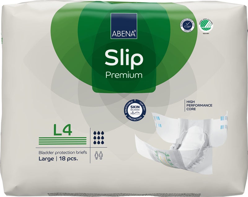 Abena Slip Premium Incontinence Briefs, Level 4, (Small to Extra Large Sizes), Large, 18 Count - Image 1