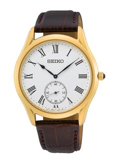 Seiko Quartz White Dial Leather Strap Men's Watch SRK050P1 