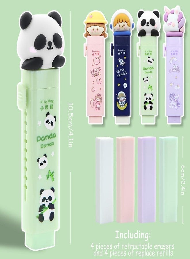 Funspark Cartoon Shaped Cute Erasers Push Pull Design Retractable Erasers Pastel Aesthetic Pencil Eraser Cute Rubber for Kids Students School Office Stationery (Space Travel Blue) - Image 3