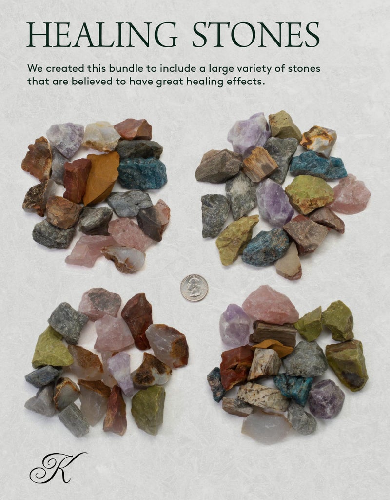 KALIFANO Bulk Rough Crystal Mix (1 Pound) - Random Assortment of Raw Reiki Stones (May Include Amethyst, Labradorite, Blue Apatite etc.) - Piedras En Bruto Used for Jewelry or Tumbling (Family Owned) - Image 2