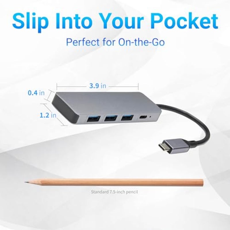 USB 3.2/3.1 Gen 2 Multiport USB C Hub Dock, 10Gbps, USB-C to 1xUSB-C/3xUSB-A, Works with Windows/Mac, Silver, Black - Image 5