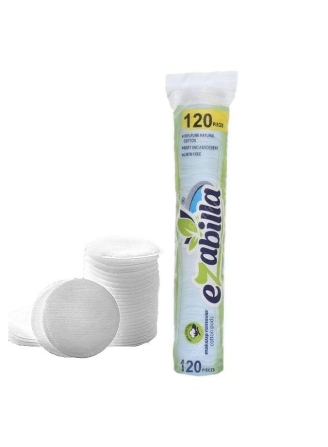 Ezabilla Makeup Remover Cotton Puds - 120 Pieces - Image 1