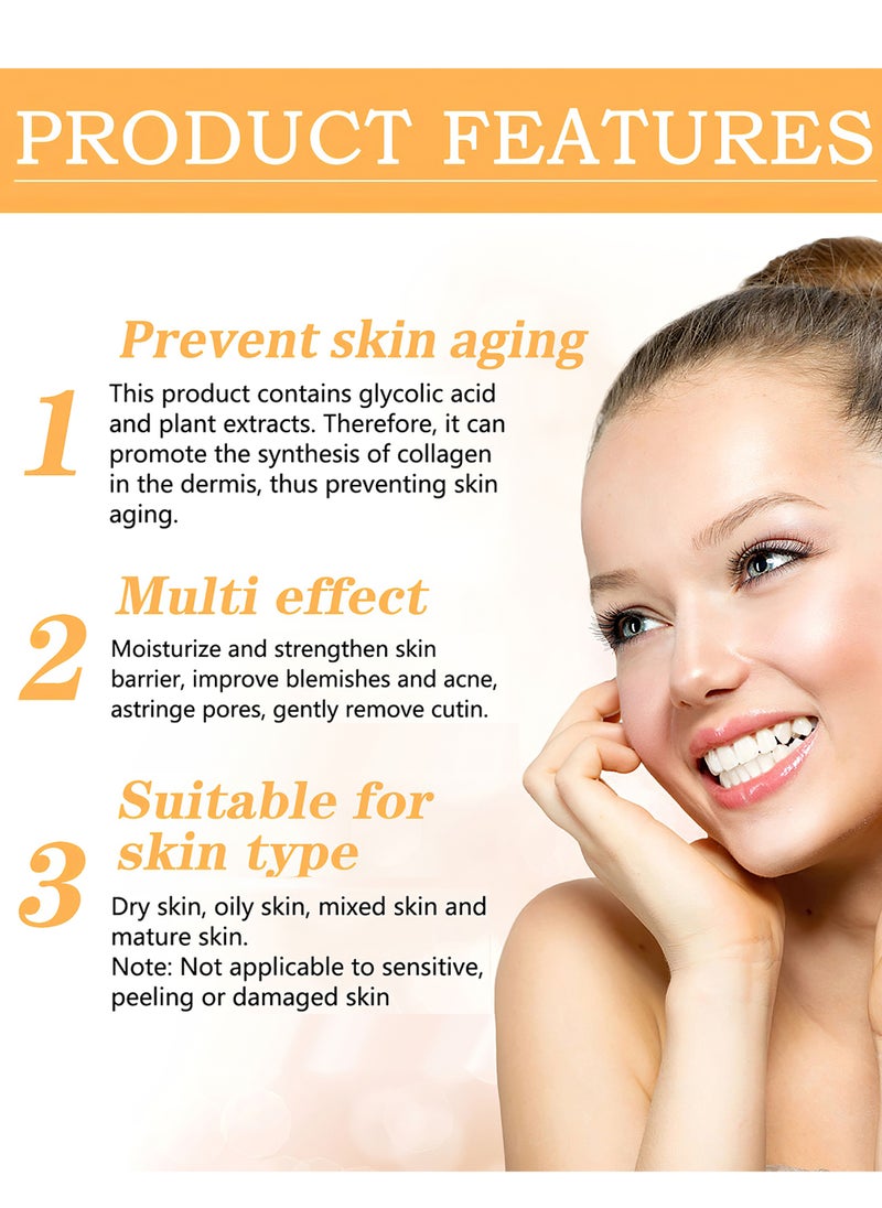 EELHOE Glycolic Acid 7 Percent Toning Solution, Facial Toner, Refreshing Repairing Moisturizing Essential Solution, Exfoliate, Rejuvenate Skin, Reduce Blemishes 100ml  - Image 5