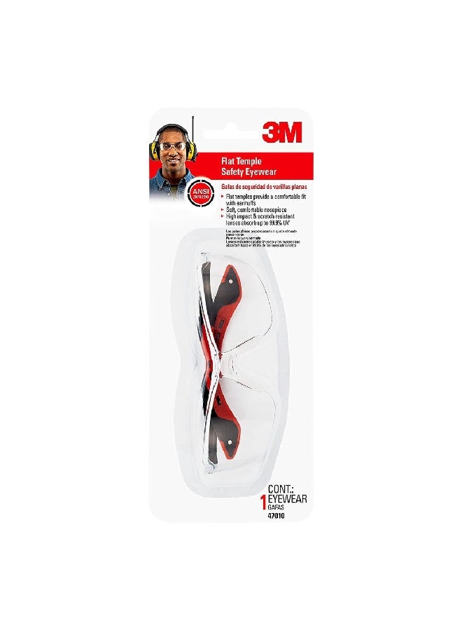 3M Flat Temple Anti-Scratch UV Ray Protective Eyewear Glasses Clear 47010H1-DC - Image 1