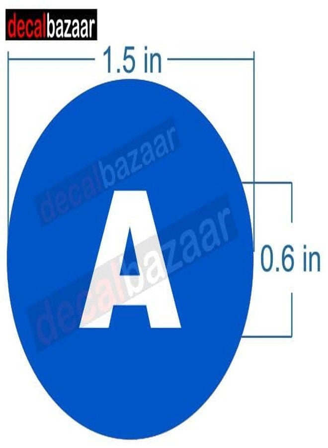 Decalbazaar A to Z Alphabet Round Letter Labels (Set 2), Vinyl Glossy Finish, 1.5 Inch, Blue, Indoor Outdoor Use - Image 2