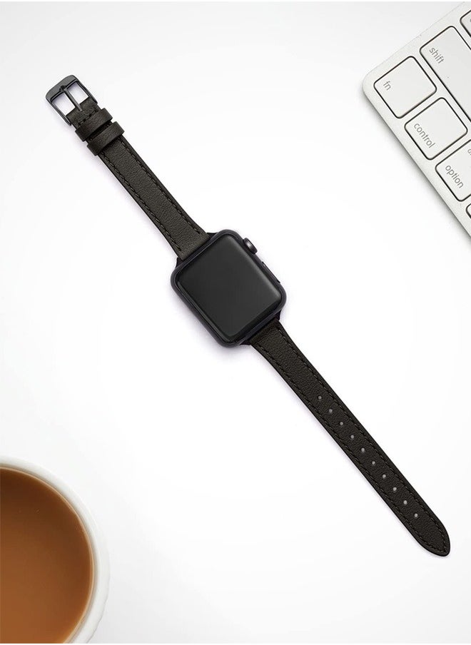 Ofrdncy - Ofrdncy Slim Leather Bands Compatible with Apple Watch Band 49mm 46mm 45mm 44mm 42mm 41mm 40mm 38mm, Top Grain Leather Thin Apple Watch Strap for iWatch Ultra 2/1 Series 10 9 8 7 6 5 4 3 2 1 SE Multi - Image 1