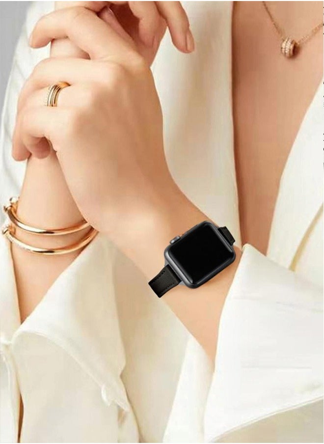 Ofrdncy - Ofrdncy Slim Leather Bands Compatible with Apple Watch Band 49mm 46mm 45mm 44mm 42mm 41mm 40mm 38mm, Top Grain Leather Thin Apple Watch Strap for iWatch Ultra 2/1 Series 10 9 8 7 6 5 4 3 2 1 SE Multi - Image 1