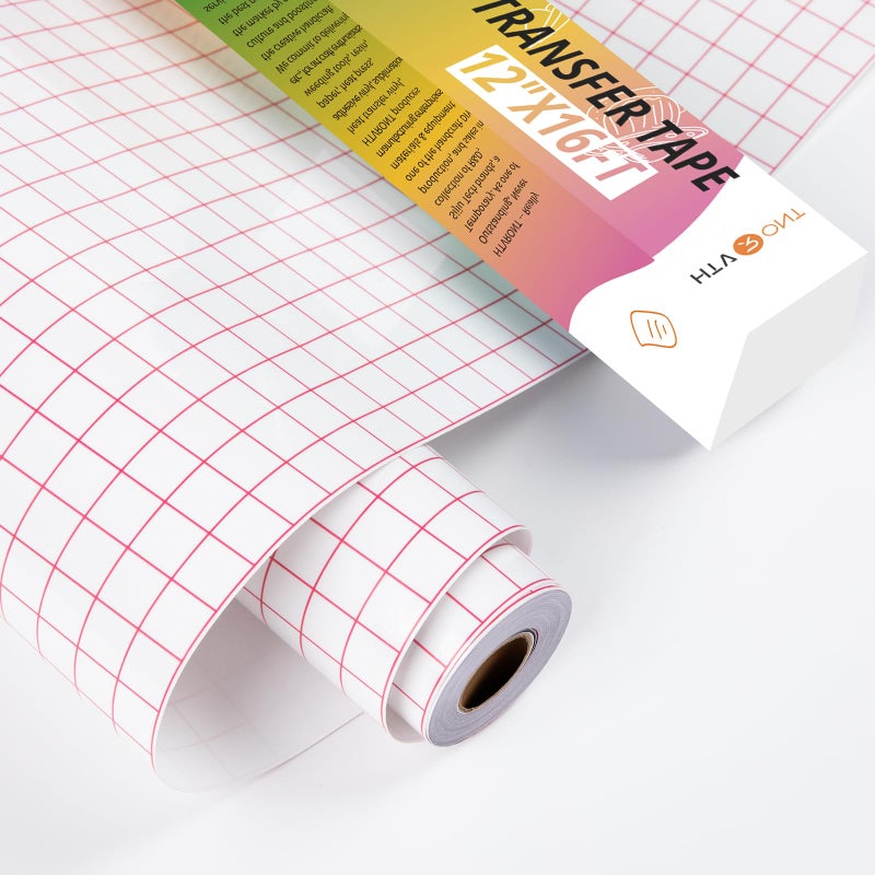 HTVRONT Transfer Tape for Vinyl -12" x 16 FT w/Red Alignment Grid Transfer Paper, Medium Tack Vinyl Transfer Tape for Signs Stickers Decals Walls Doors & Windows - Image 5