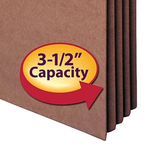 Smead TUFF® File Pocket, Straight-Cut Tab, 3-1/2" Expansion, Letter Size, Redrope, 10 per Box (73380) - Image 4