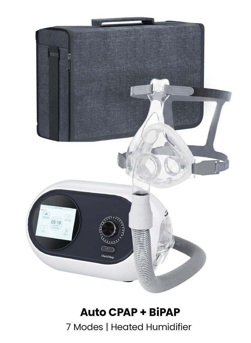 Varon Auto CPAP Machine With Humidifier, BiPAP Machine with Heated Humidifier, Home Ventilator for Snoring & Sleep Apnea, COPD, Lung Dysfunction – Complete Set with Mask, Hose, Travel Bag - Image 1