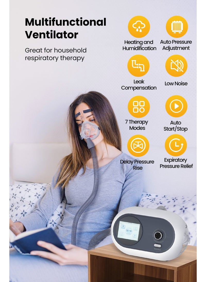 Varon Auto CPAP Machine With Humidifier, BiPAP Machine with Heated Humidifier, Home Ventilator for Snoring & Sleep Apnea, COPD, Lung Dysfunction – Complete Set with Mask, Hose, Travel Bag - Image 4