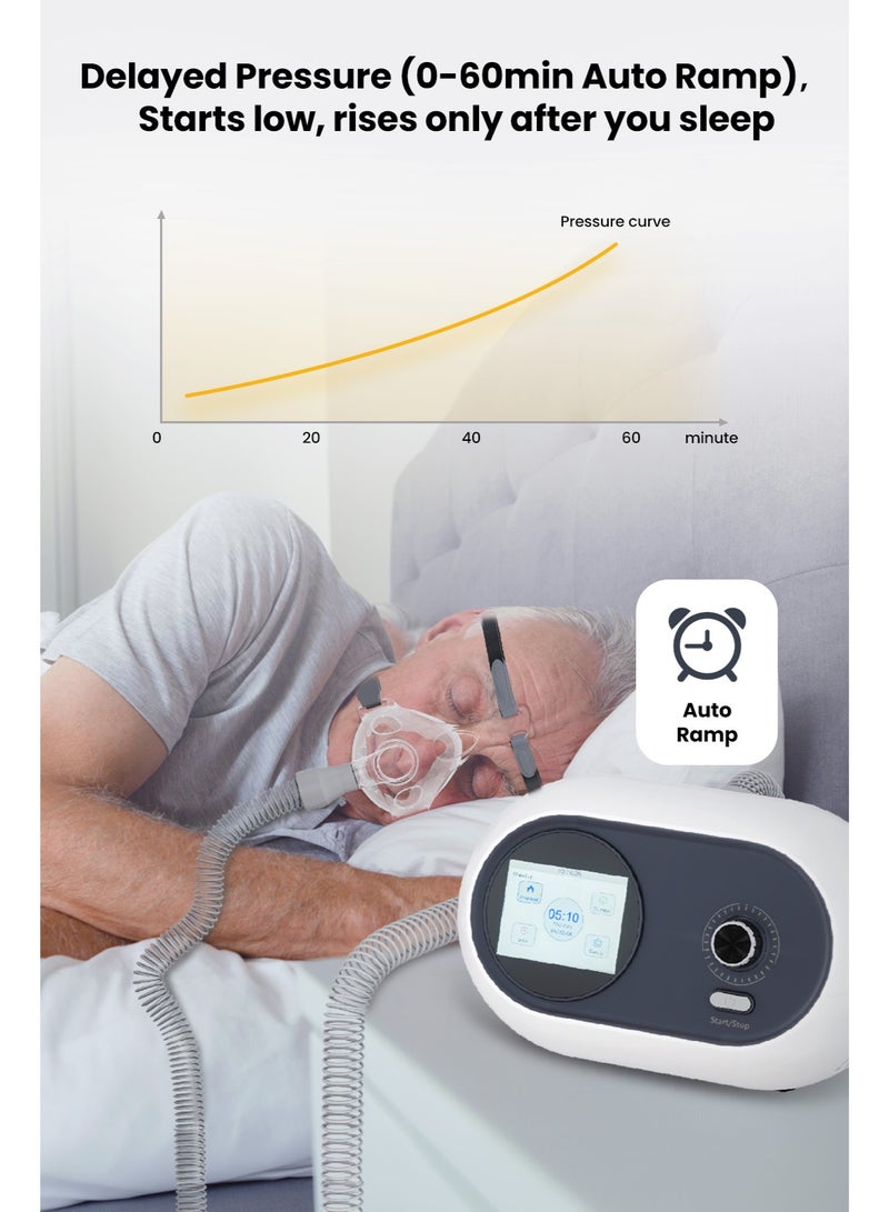 Varon Auto CPAP Machine With Humidifier, BiPAP Machine with Heated Humidifier, Home Ventilator for Snoring & Sleep Apnea, COPD, Lung Dysfunction – Complete Set with Mask, Hose, Travel Bag - Image 5