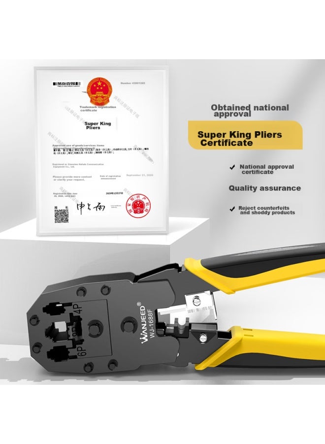 Ofnpftth Network Cable Crimper, Three-in Multifunctional Wire Stripper And Crimping Tool Set, 8p6p4p Cat5e Cat6 Rj45 Connector Crimping Pliers, Computer Network Tester Tool, Wj-f - Image 4