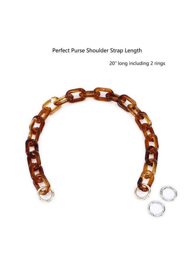 Yichain Chunky Acrylic Purse Shoulder Strap Bag Chain Handle Replacement,Handbag Purse Making Accessory Decoration (Amber) - Image 2