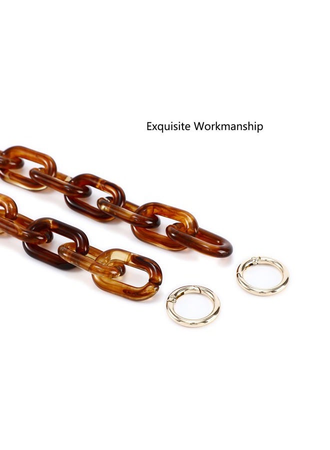 Yichain Chunky Acrylic Purse Shoulder Strap Bag Chain Handle Replacement,Handbag Purse Making Accessory Decoration (Amber) - Image 3