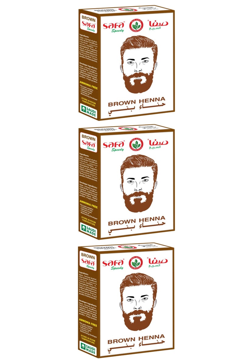 صفا صبغة شعر بالحناء بني رجالي 3 قطع (40جم) - Image 1