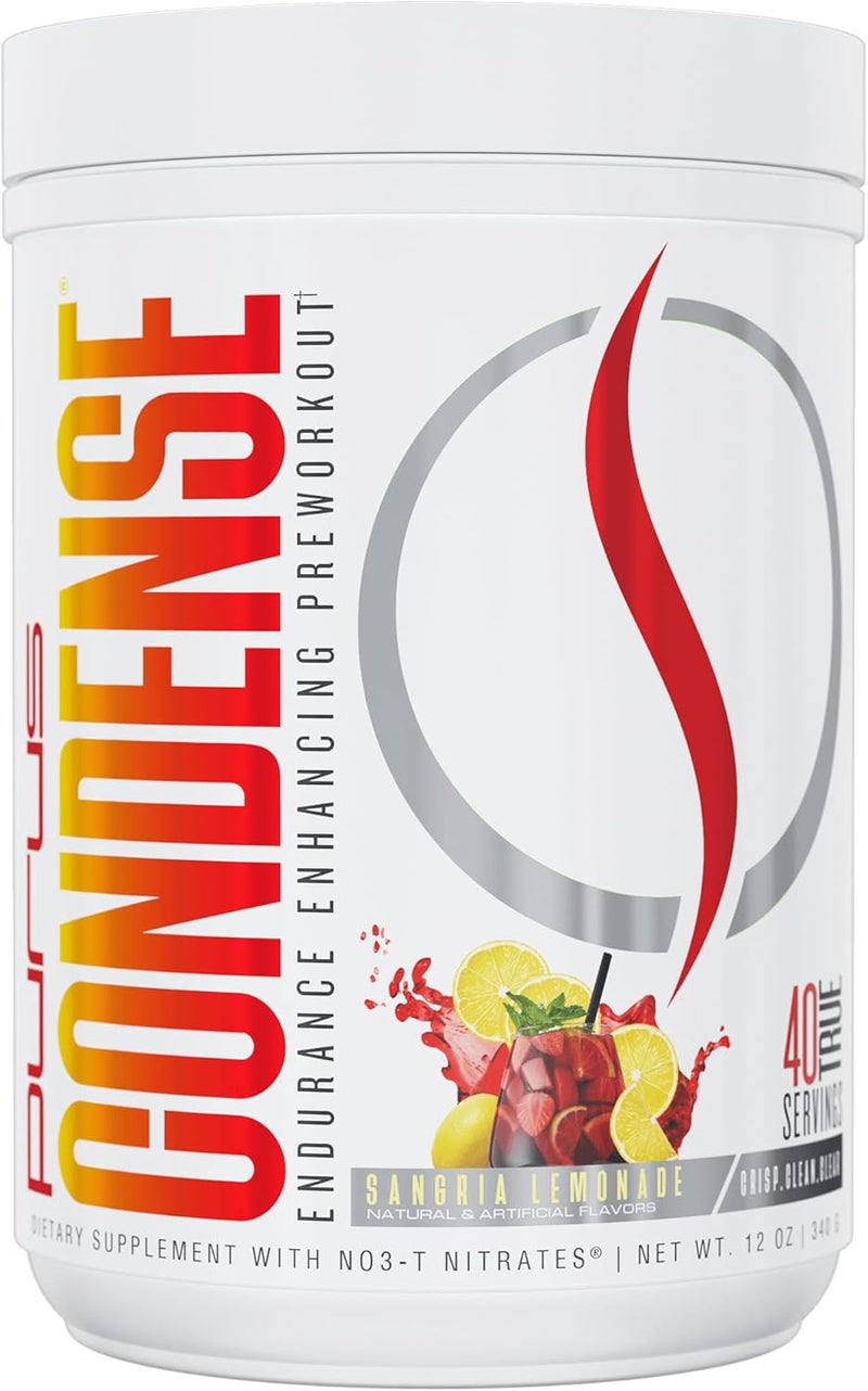 Purus Labs CONDENSE PreWorkout Powder 40 Servings Natural Sangria Lemonade - Image 1