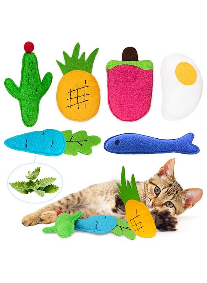 AWOOF Catnip Toys for Indoor Cats, 6 Pack Cat Chew Toys Plush Interactive Cat Kicker Toy for Indoor Kitten Exercise for All Breeds - Image 1