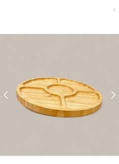 Entarzlife 5-Compartment Bamboo Round Presentation Plate for Breakfast, Snacks, Presentation and Treats (25 Cm)  - Image 3
