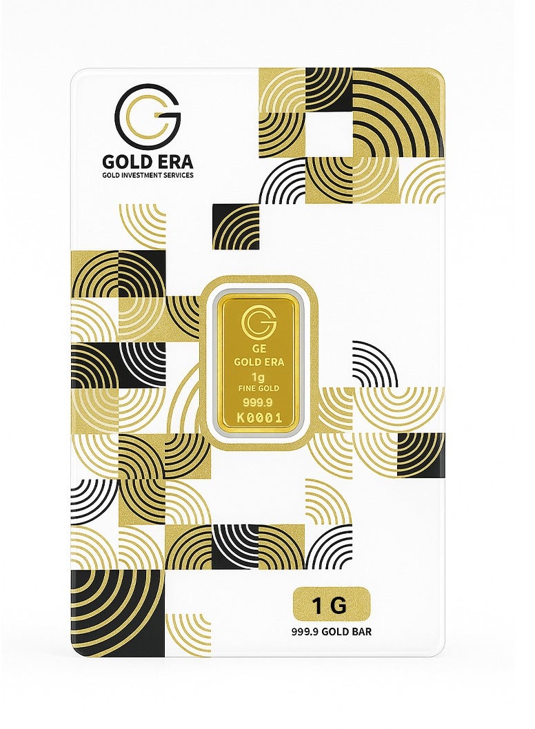 جولد ايرا Gold Era 1 Gram Gold Bar – 24K 999.9 Pure Gold Bar for Investment & Gifting, Certified Gold Bar in Tamper-Proof Packaging  - Image 1