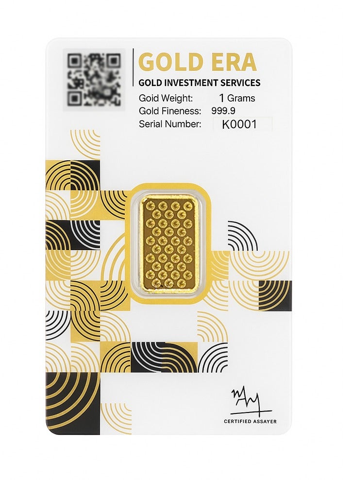 جولد ايرا Gold Era 1 Gram Gold Bar – 24K 999.9 Pure Gold Bar for Investment & Gifting, Certified Gold Bar in Tamper-Proof Packaging  - Image 2